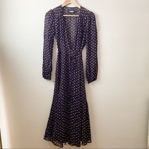 👗 Reformation navy midi wrap dress